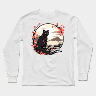 Cat mount fuji Long Sleeve T-Shirt